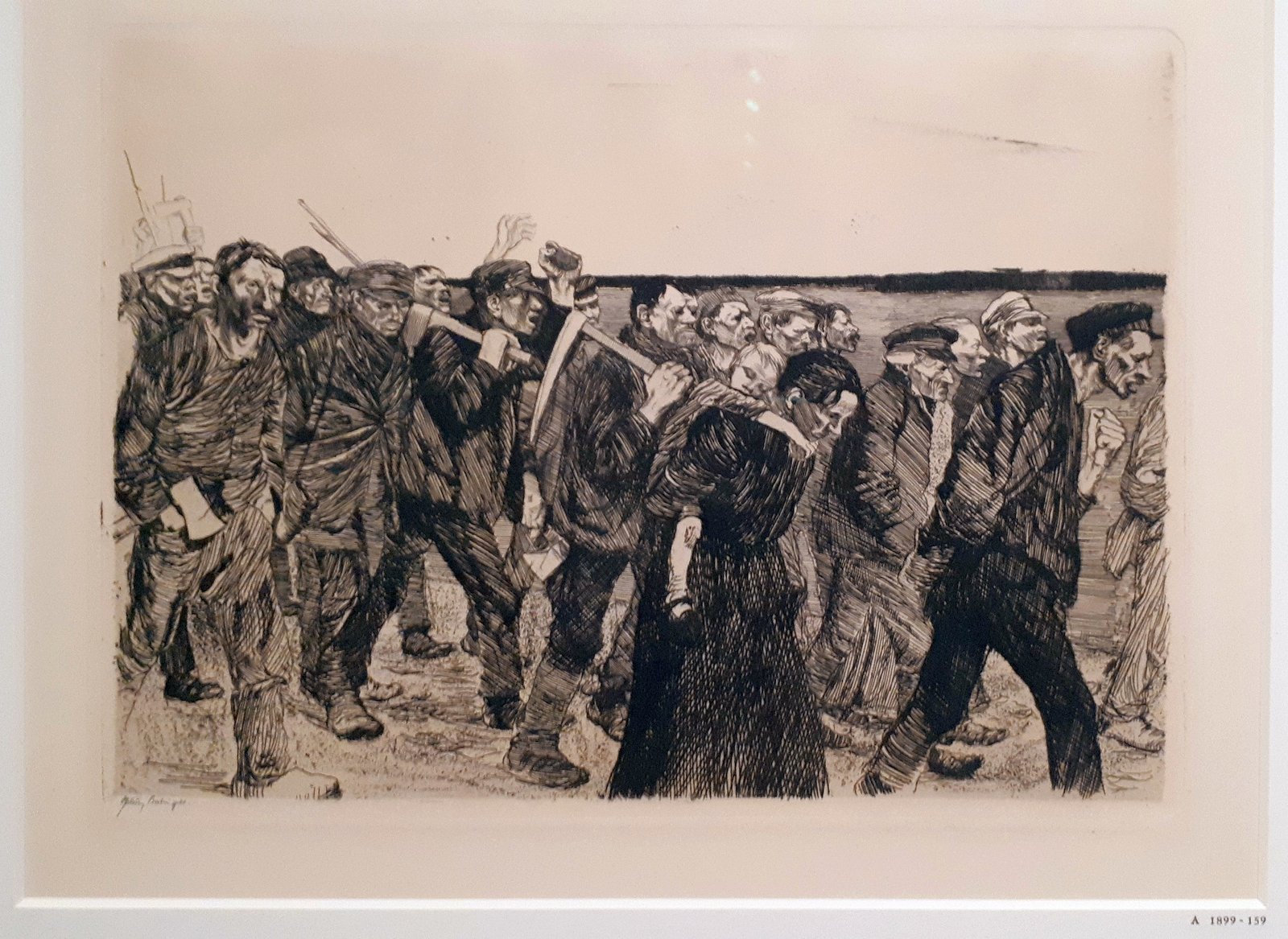 La marcha de los tejedores, grabado de Käthe Kollwitz.